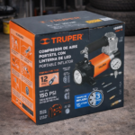 Inflador portátil para auto con linterna LED 12V